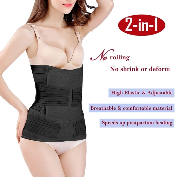 2 in 1 Postpartum Support Recovery Belly Wrap Waist/Pelvis Belt Plus Size NEW - Picture 2 of 10